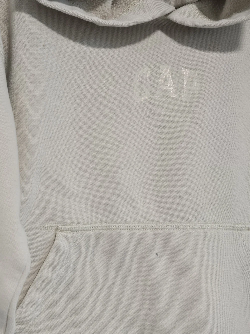 GAP Kids Hooded Pullover Sweatshirt Beige with Minor Flaw.
